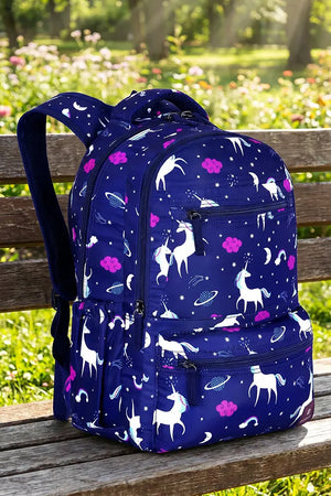 Printed School Bag for Kids Waterproof Espiral Unicorn Print Backpack