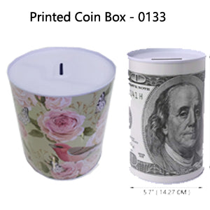 Round Shaped Piggy Bank | Printed Coin Box