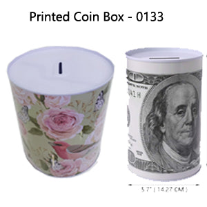 Round Shaped Piggy Bank | Printed Coin Box Zaappy.com