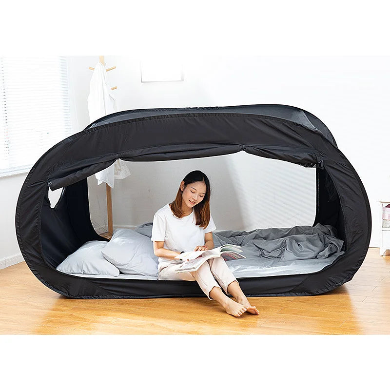 Pop Up Privacy Sleeping Bed Tent With Mosquito Mesh Window | Bed Canopy For Warm and Cozy