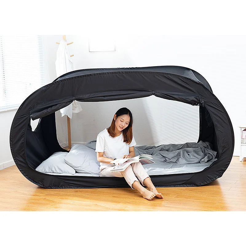 Pop Up Privacy Sleeping Bed Tent With Mosquito Mesh Window | Bed Canopy For Warm and Cozy Zaappy