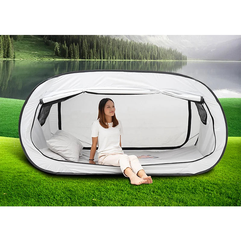 Pop Up Privacy Sleeping Bed Tent With Mosquito Mesh Window | Bed Canopy For Warm and Cozy