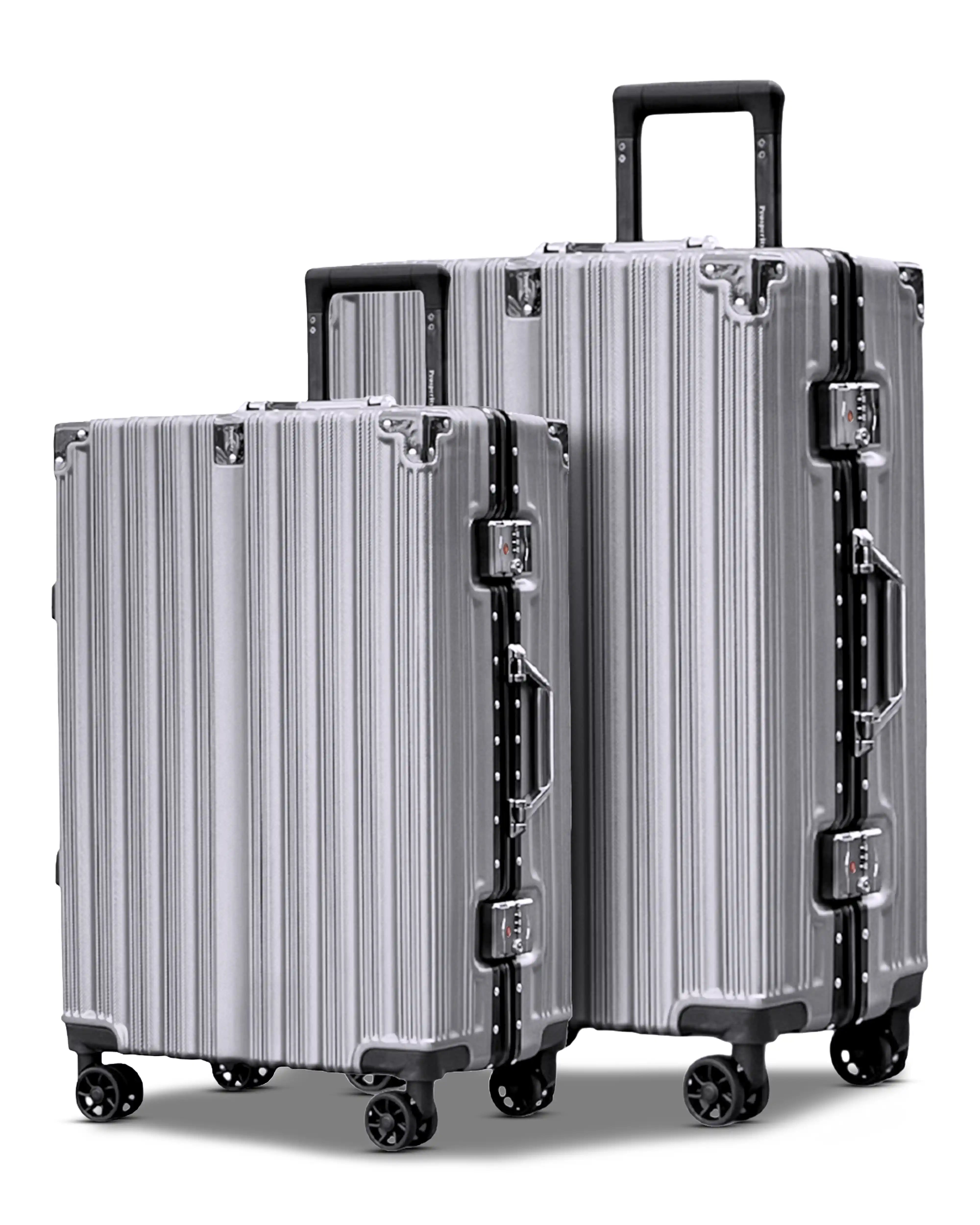 Prosp Premium Aluminum Hard Shell Luggage | Zipperless Suitcase Set with TSA Lock | Silent 360° Spinner Wheels | 3 Piece Set 20" 24" 28" Inches