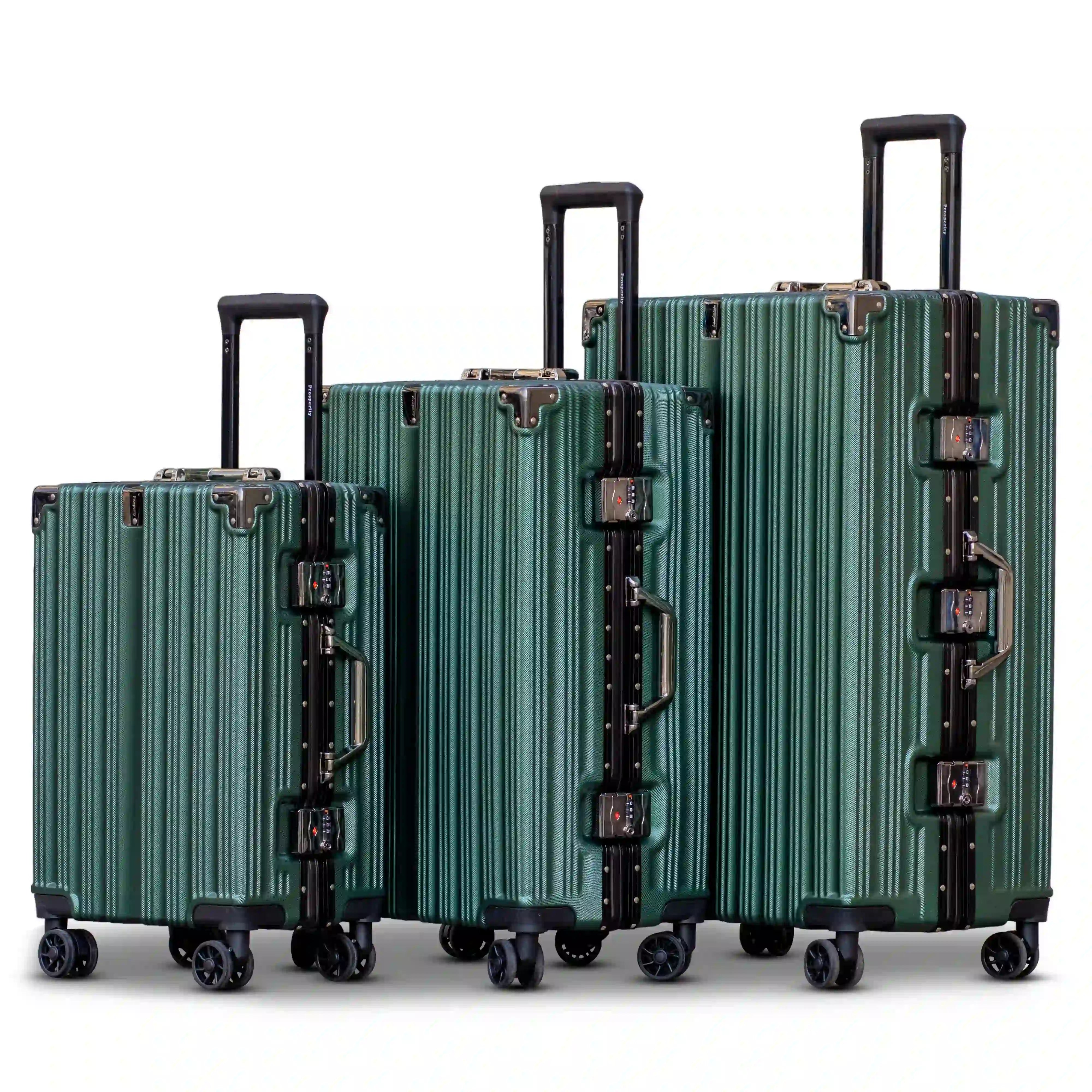 Prosp Premium Aluminum Hard Shell Luggage | Zipperless Suitcase Set with TSA Lock | Silent 360° Spinner Wheels | 3 Piece Set 20" 24" 28" Inches
