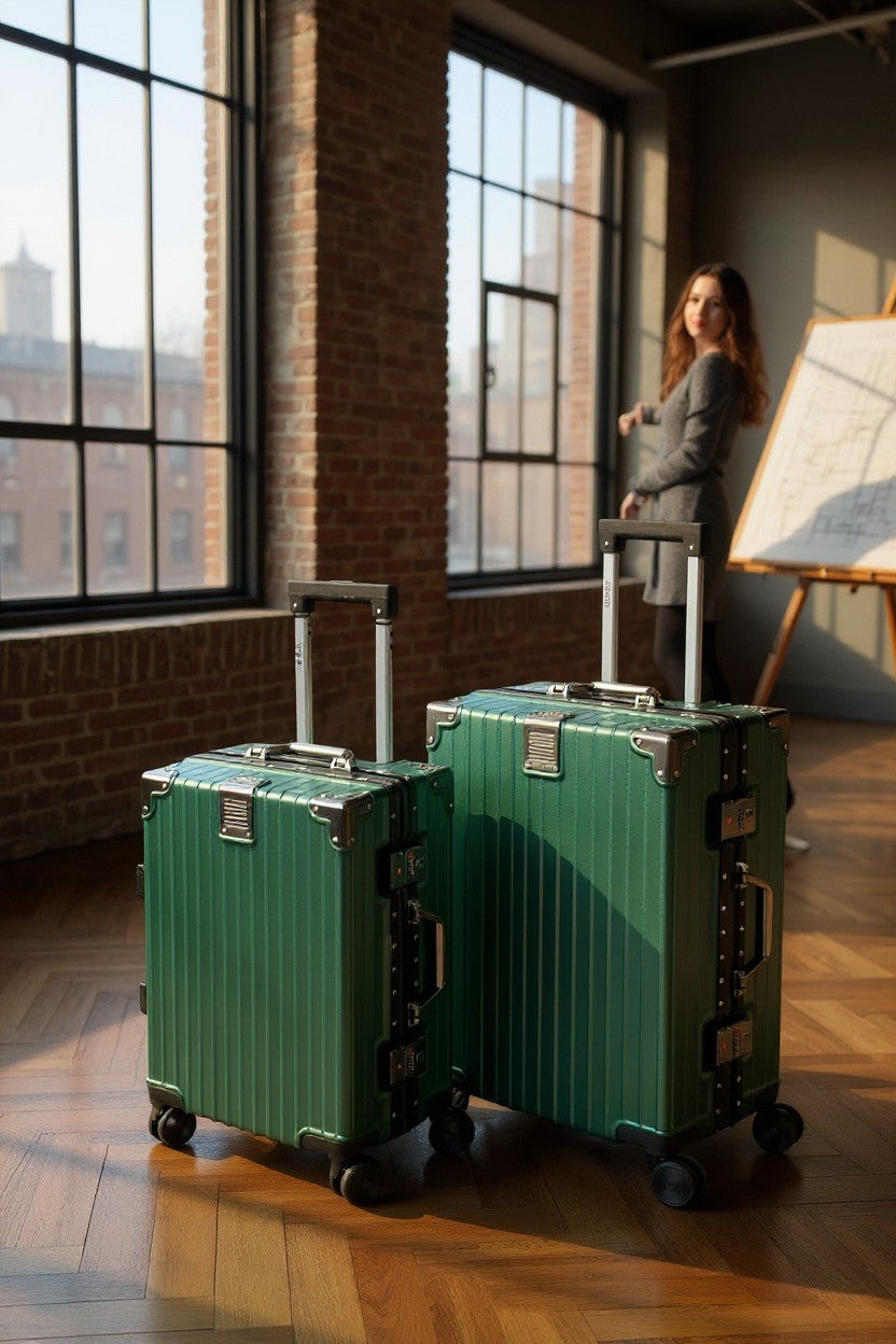 Premium Aluminum Hard Shell Luggage | Zipperless Suitcase Set with TSA Lock | Silent 360° Spinner Wheels | 3 Piece Set 20" 24" 28" Inches