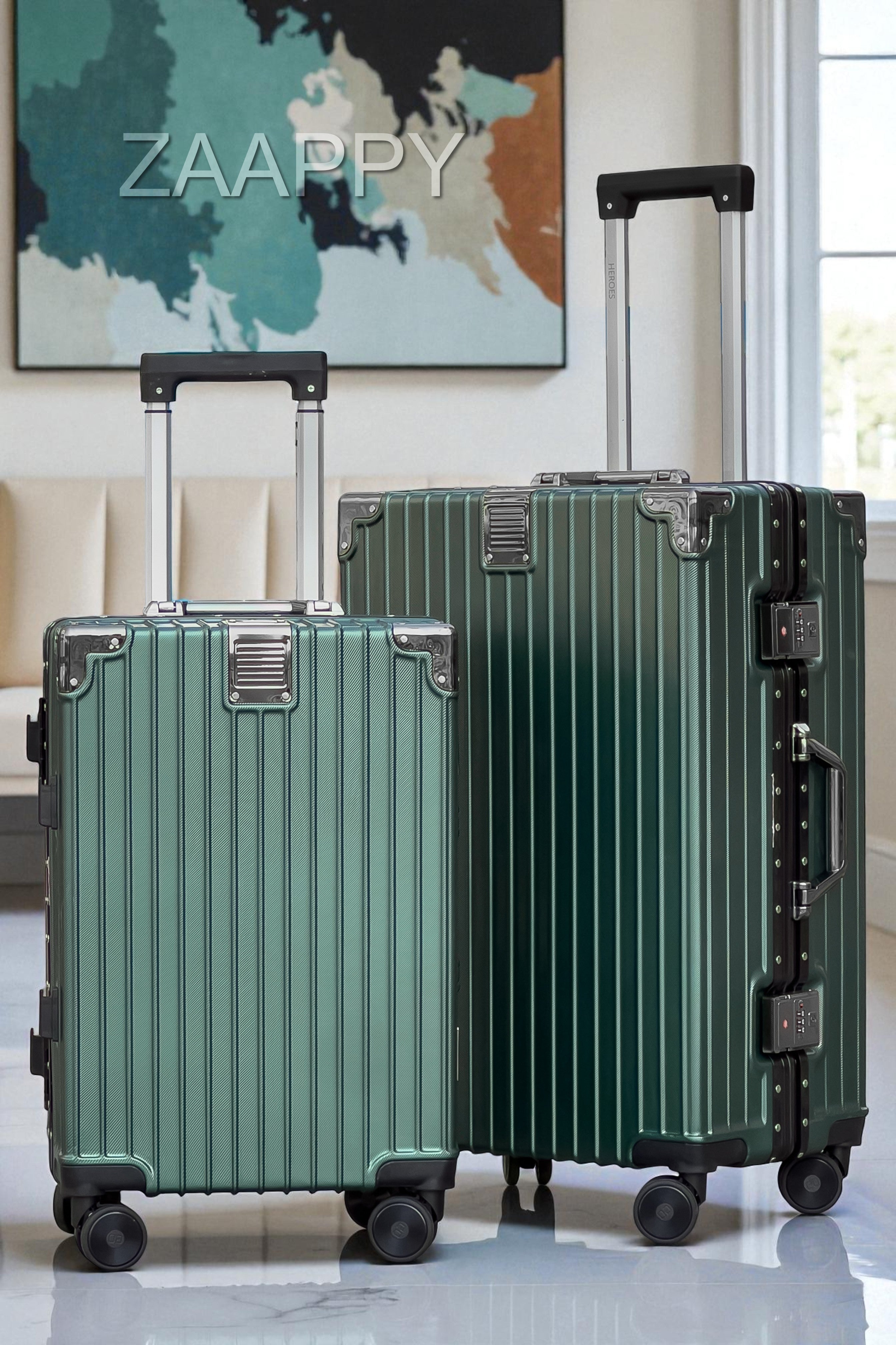 Premium Aluminum Hard Shell Luggage | Zipperless Suitcase Set with TSA Lock | Silent 360° Spinner Wheels | 3 Piece Set 20" 24" 28" Inches