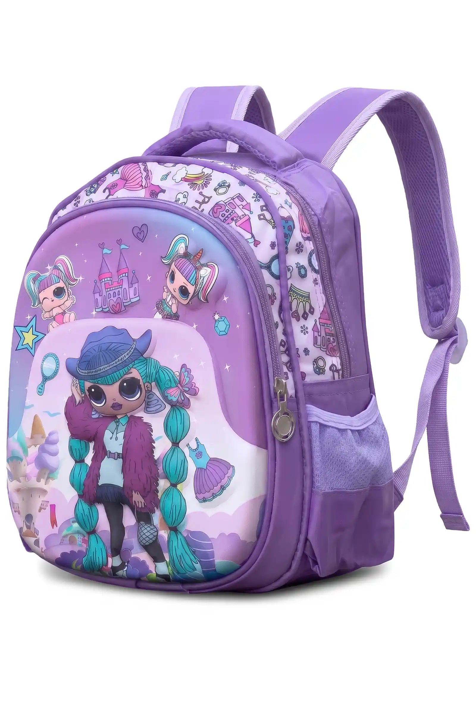 12 Inch Cute Cartoon Character Printed Lightweight School Bag, 4-7 Years With Adjustable Strap Buckle