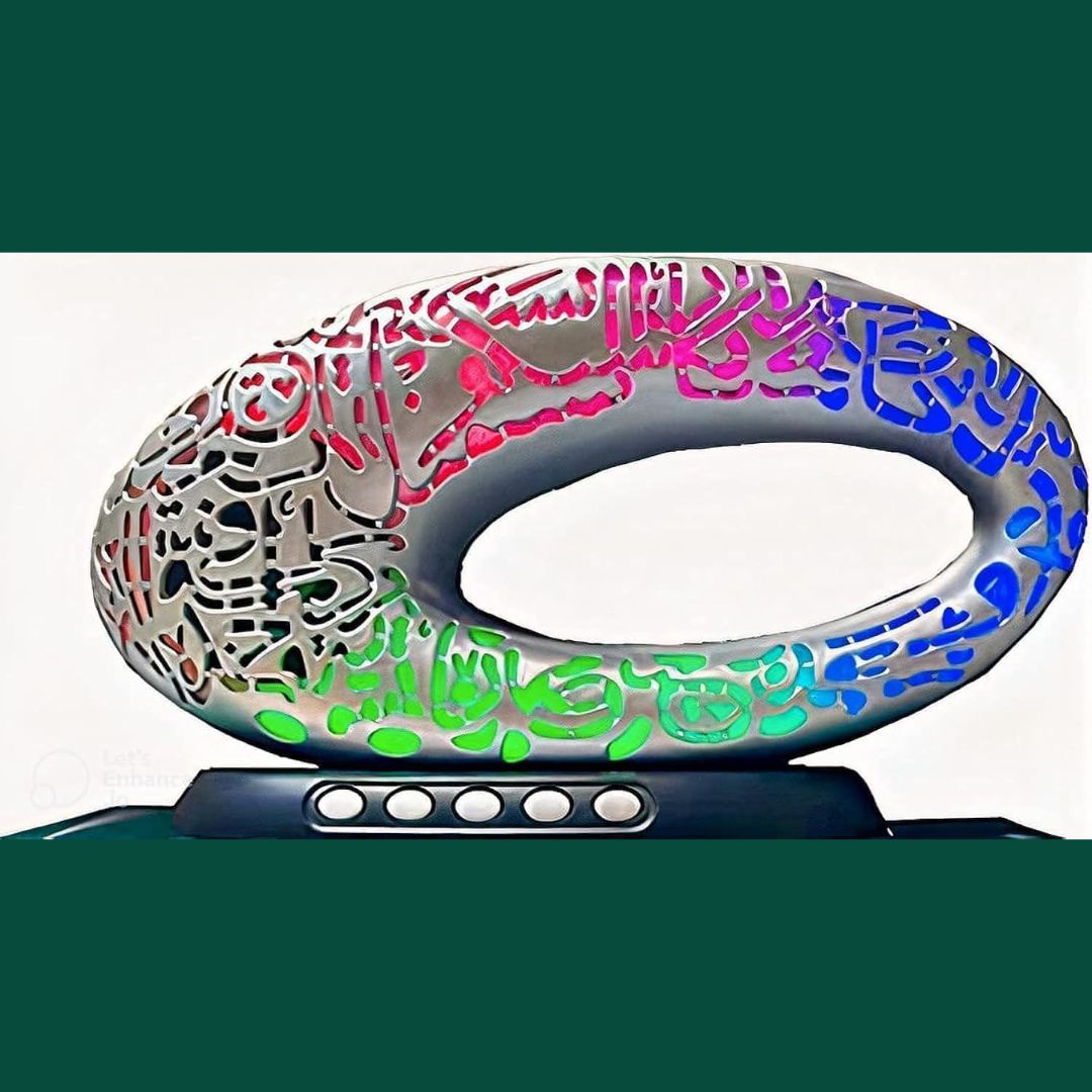 Quran Speaker in Model of Museum of The Future | Bluetooth Multicolor Light Ramadan Decoration