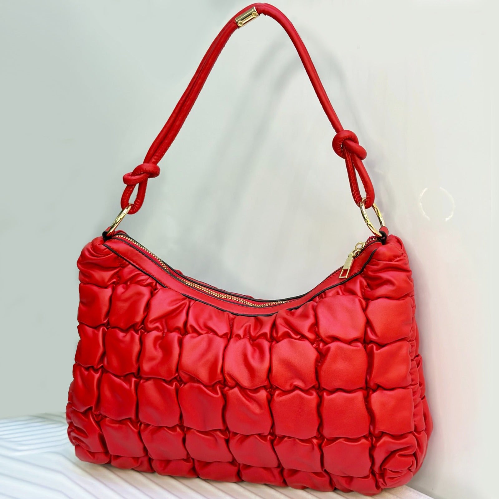 Stylish Elegant Quilted Shoulder Bag For Women | Puffy Handbag