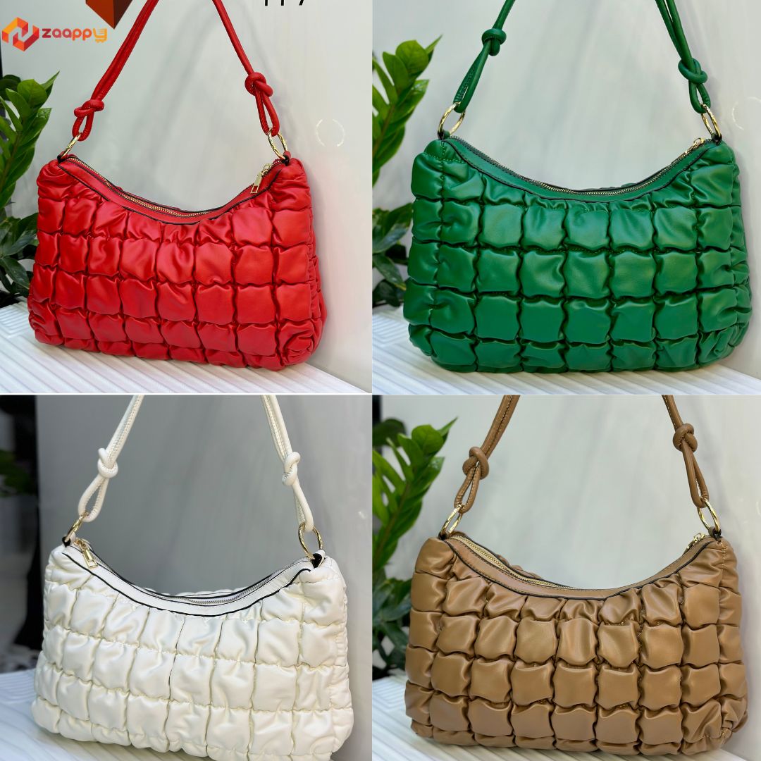 Stylish Elegant Quilted Shoulder Bag For Women | Puffy Handbag Zaappy.com