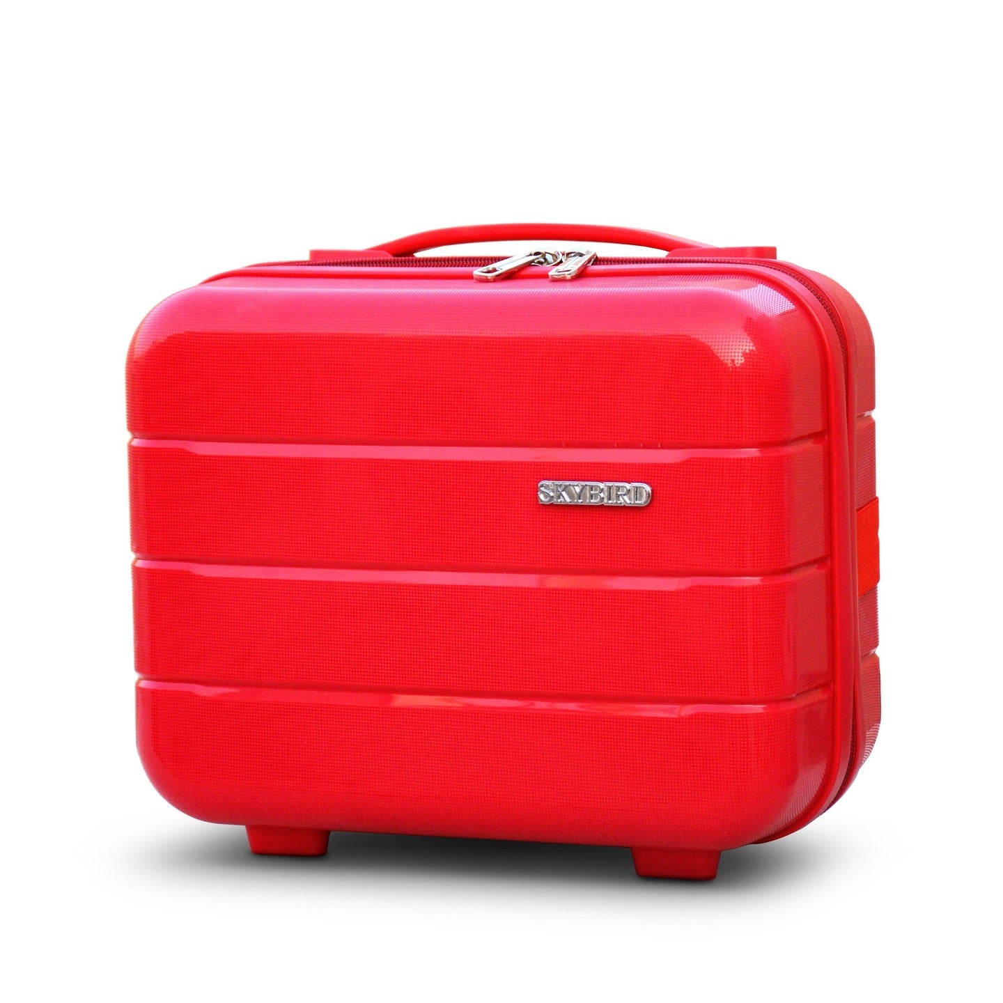 Ceramic Smooth PP Beauty Case Red Colour Lightweight Cosmetics Bag Zaappy.com