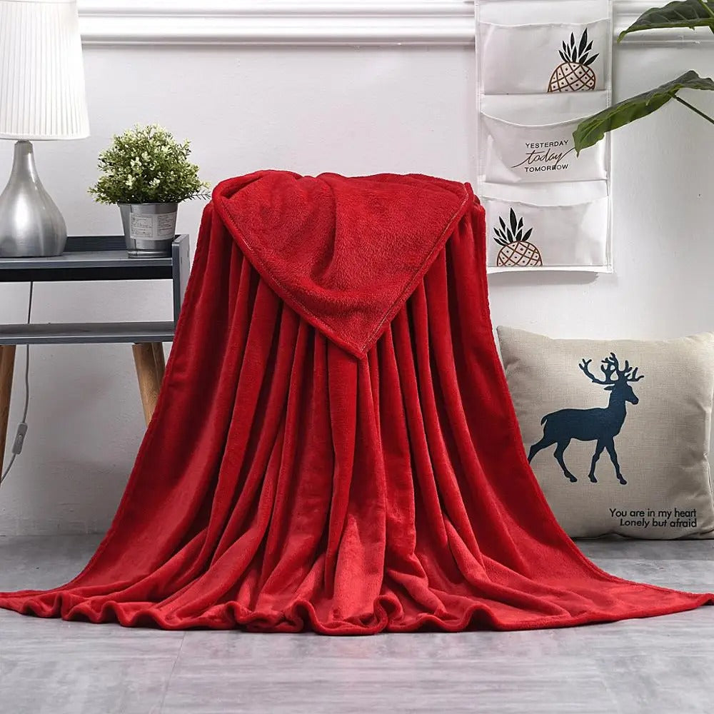 Tamilon Solid Flannel Travel Blanket Single Size 150 x 200cm
