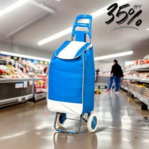 Wheeled Foldable Grocery Shopping Trolley Bag | Rolling Shopping Cart