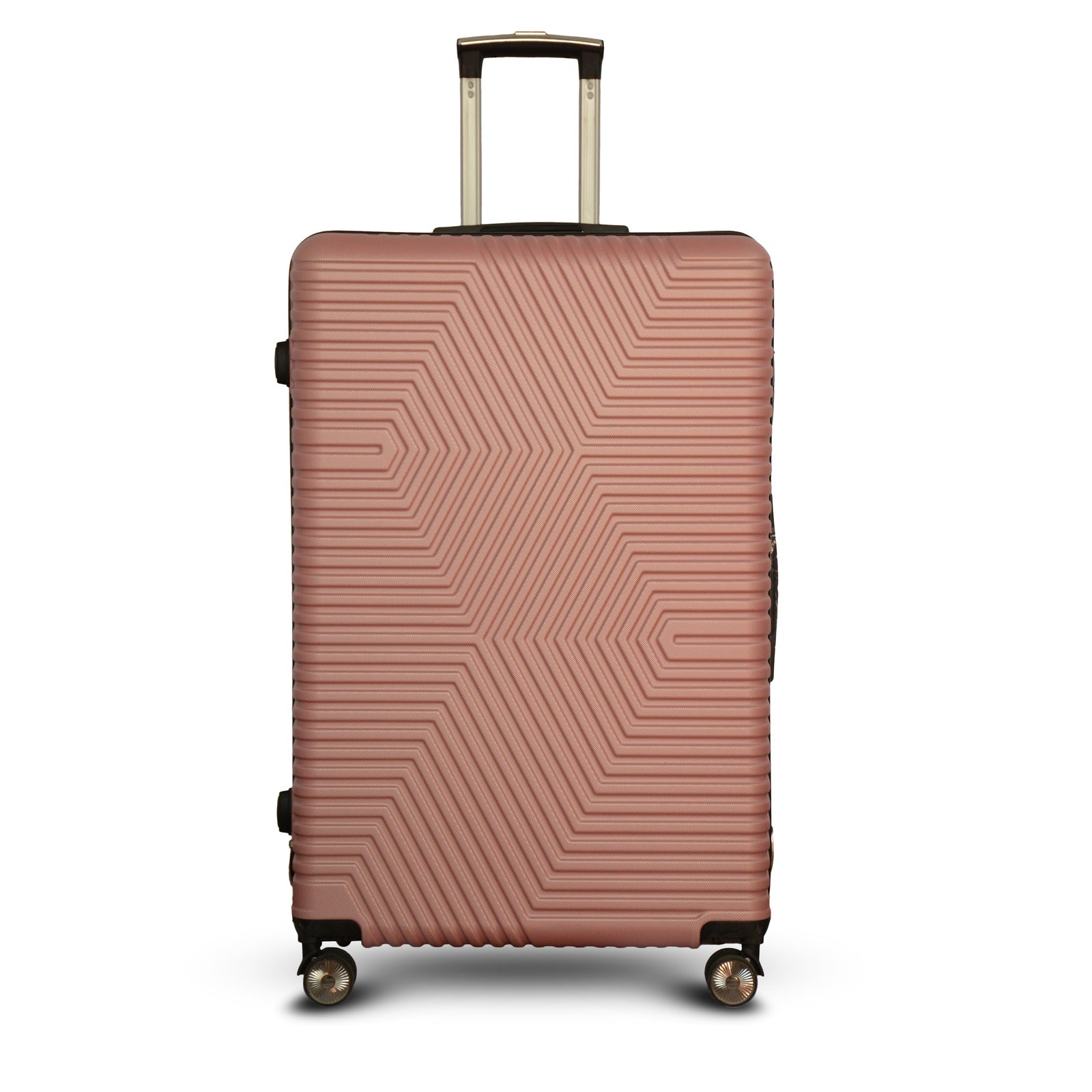 3 Piece Set  20" 24" 28 Inches Rose Gold Zig Zag ABS Lightweight Luggage Bag With Double Spinner Wheel