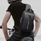 rider using Anti-theft USB Shoulder Bag | Cross Body Chest Bag