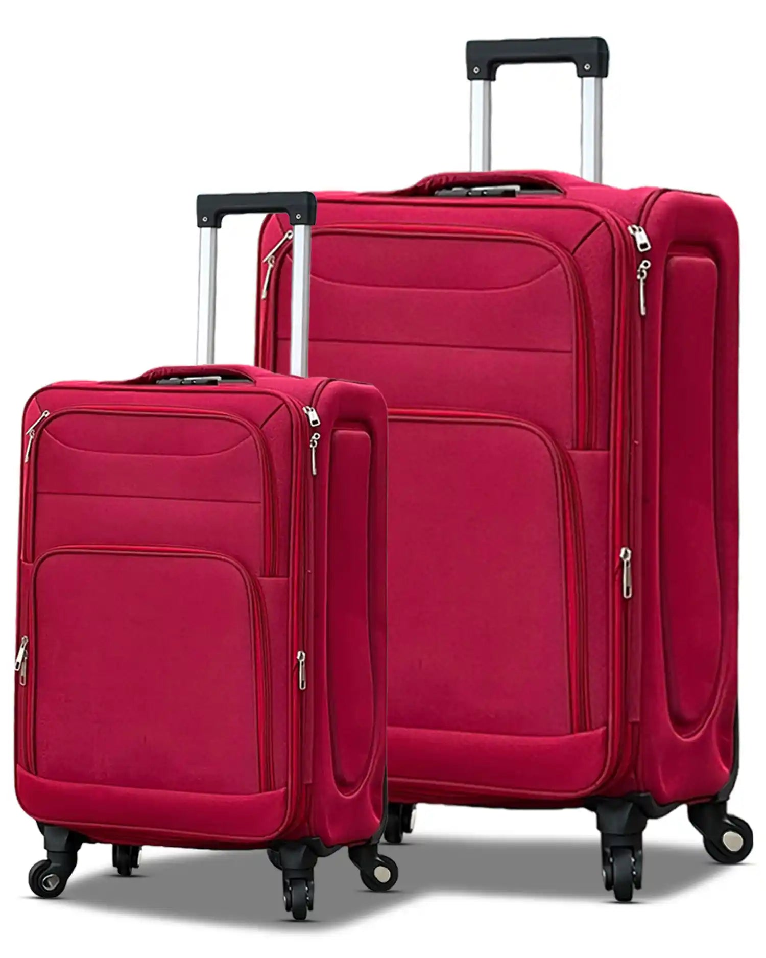 2 Piece Set LP 4 Wheel Soft Material Luggage | Carry-On & Checked Suitcase Combo