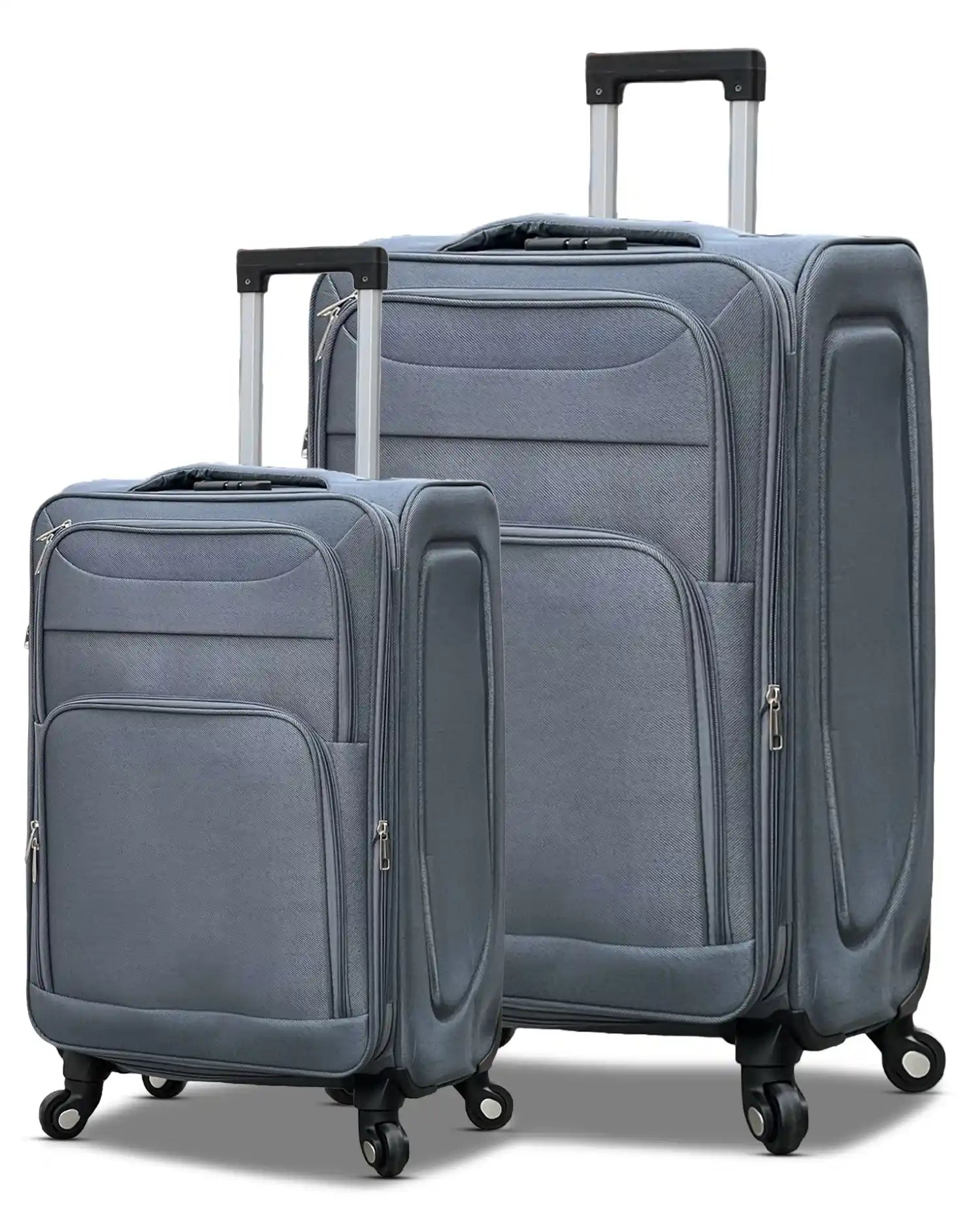 2 Piece Set LP 4 Wheel Soft Material Luggage | Carry-On & Checked Suitcase Combo