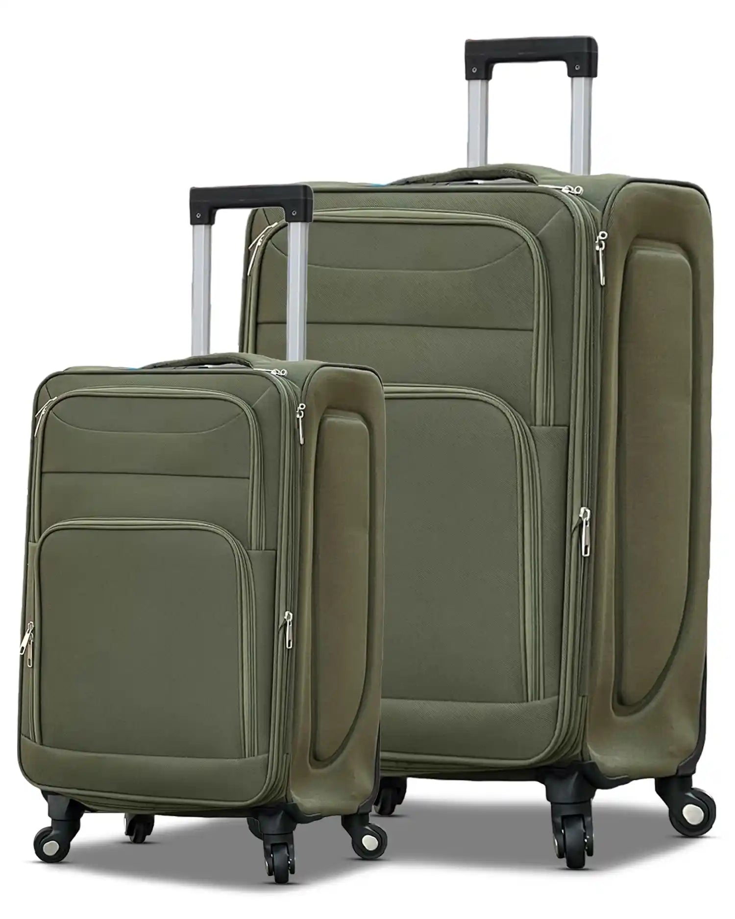 2 Piece Set LP 4 Wheel Soft Material Luggage | Carry-On & Checked Suitcase Combo