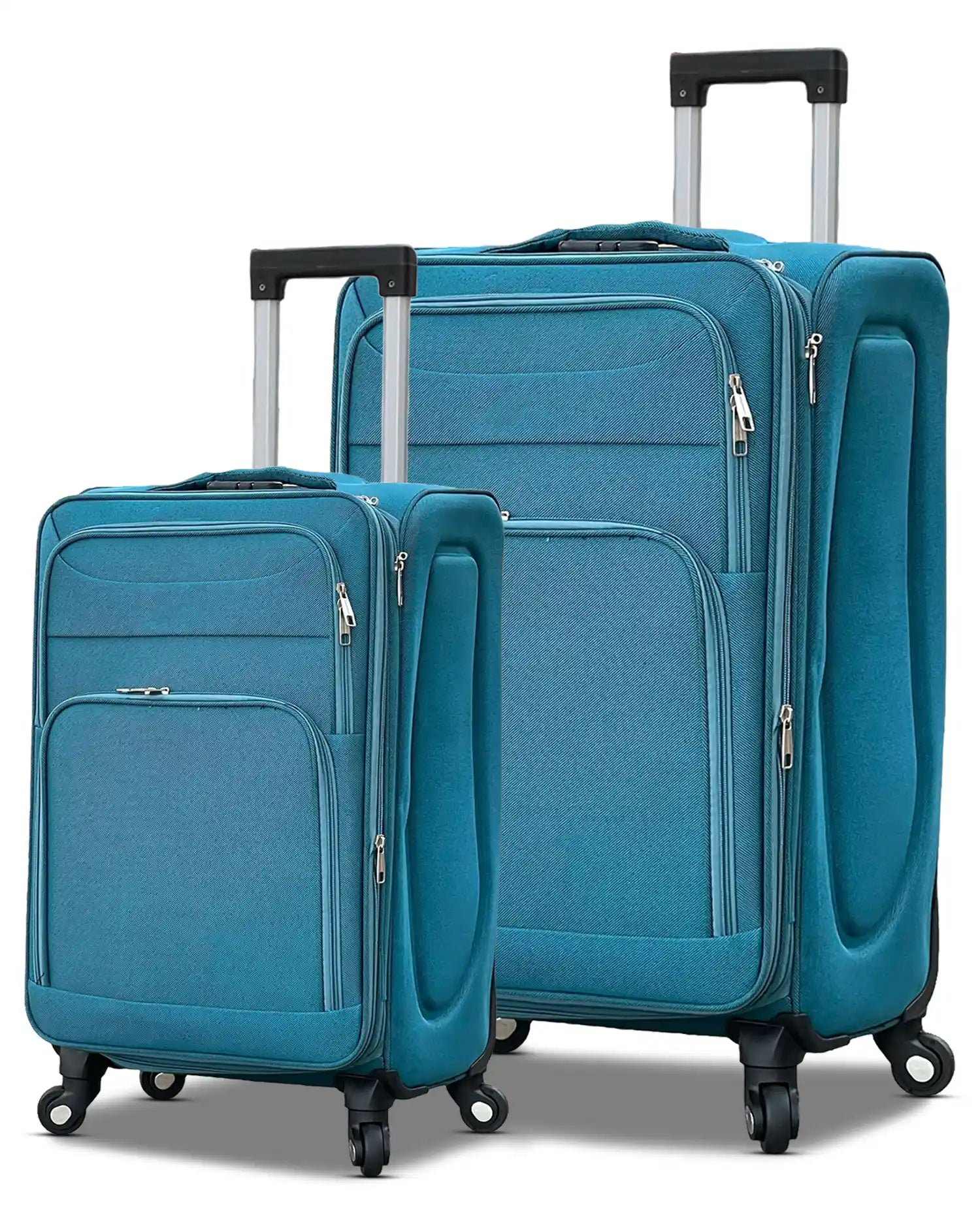 2 Piece Set LP 4 Wheel Soft Material Luggage | Carry-On & Checked Suitcase Combo