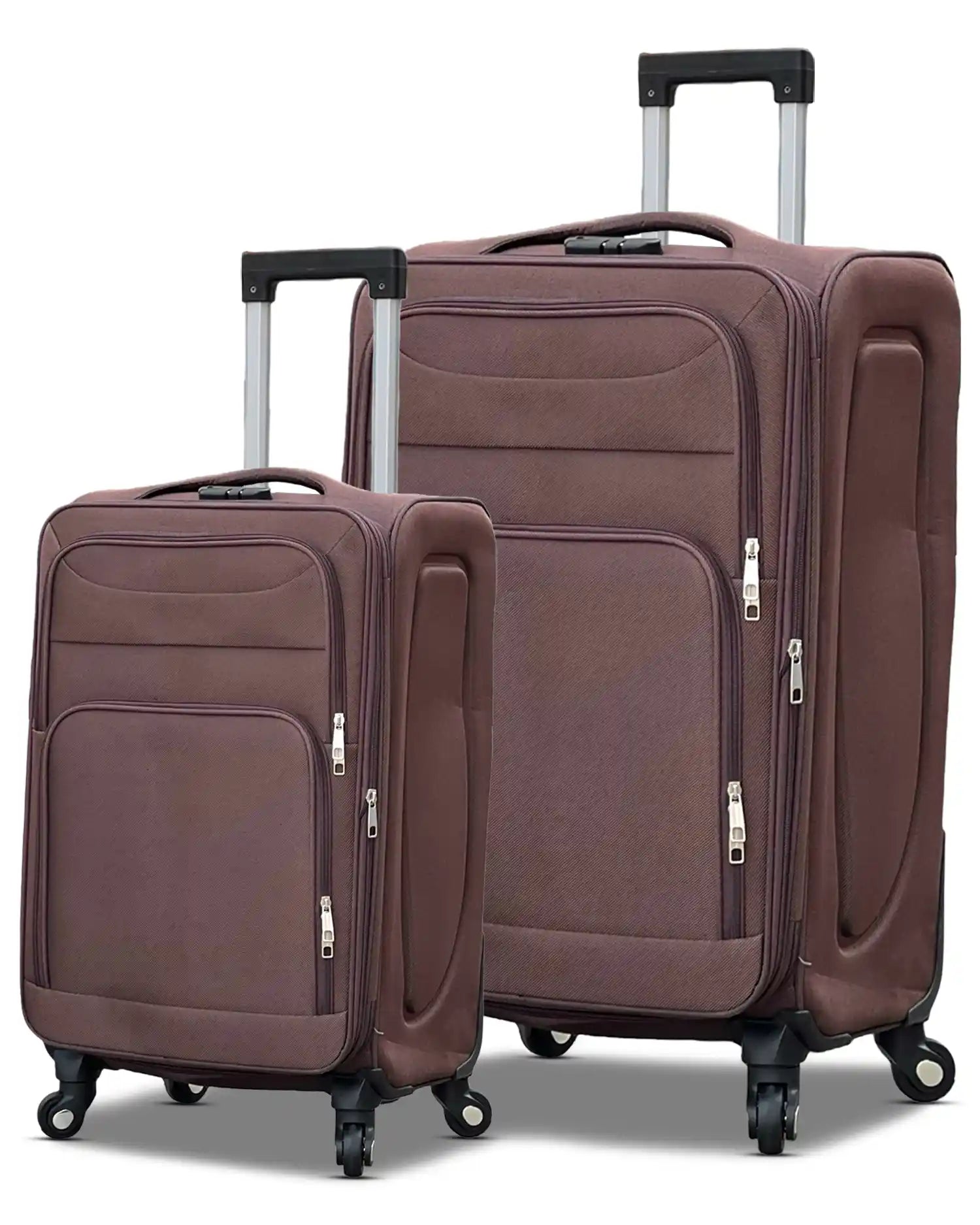 2 Piece Set LP 4 Wheel Soft Material Luggage | Carry-On & Checked Suitcase Combo