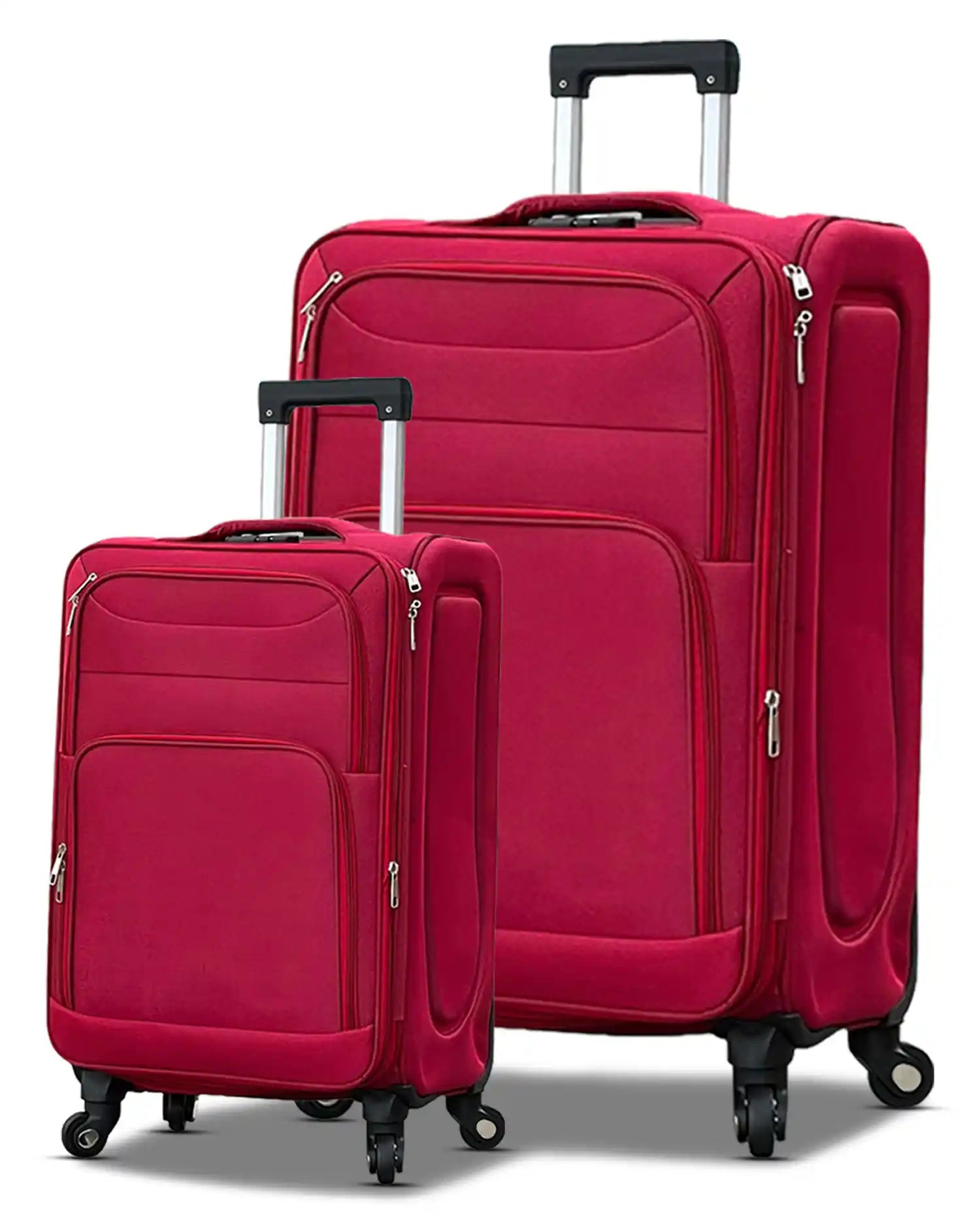 2 Piece Set LP 4 Wheel Soft Material Luggage | Carry-On & Checked Suitcase Combo