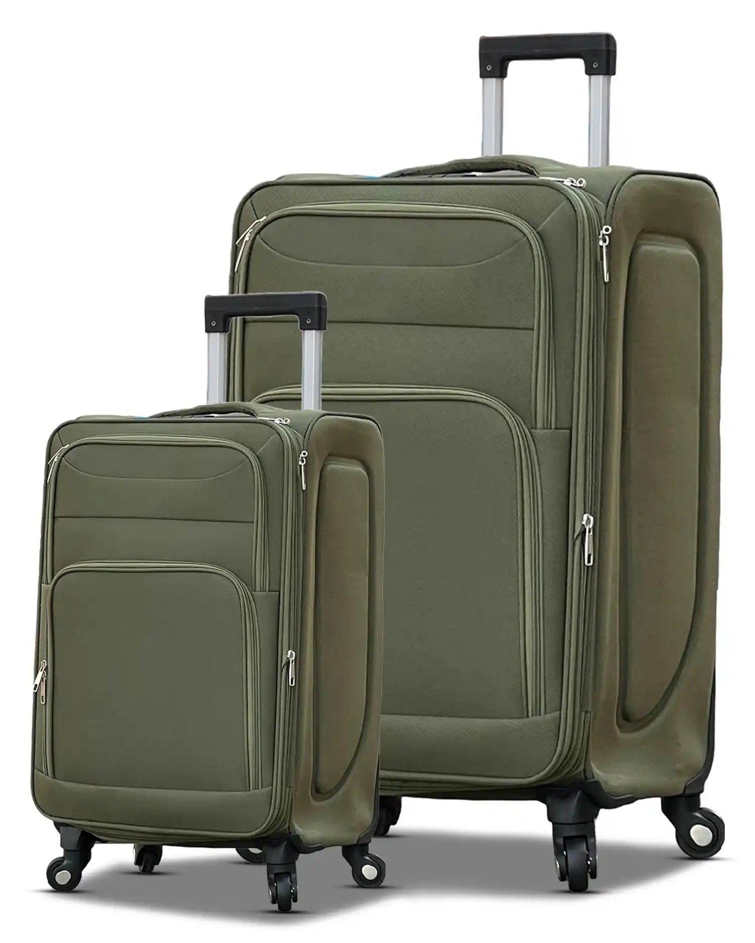 2 Piece Set LP 4 Wheel Soft Material Luggage | Carry-On & Checked Suitcase Combo