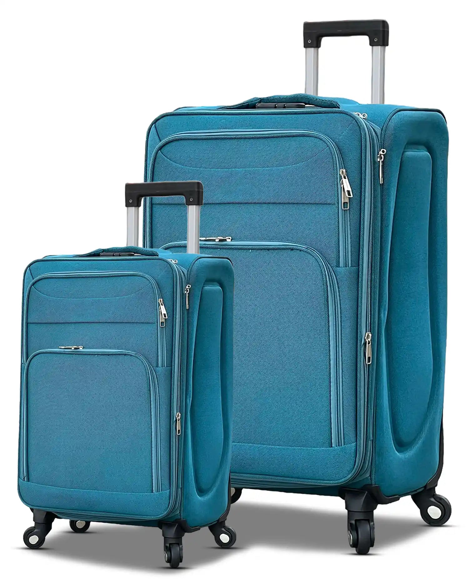 2 Piece Set LP 4 Wheel Soft Material Luggage | Carry-On & Checked Suitcase Combo