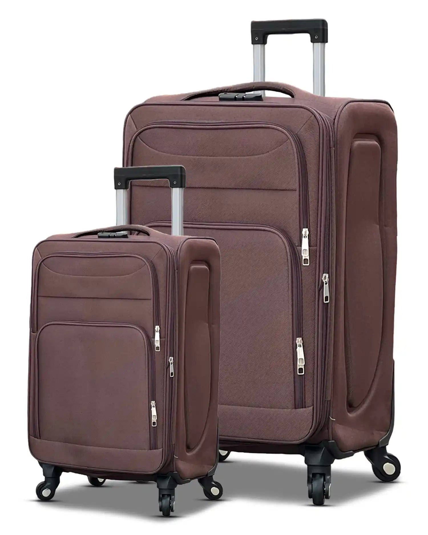 2 Piece Set LP 4 Wheel Soft Material Luggage | Carry-On & Checked Suitcase Combo