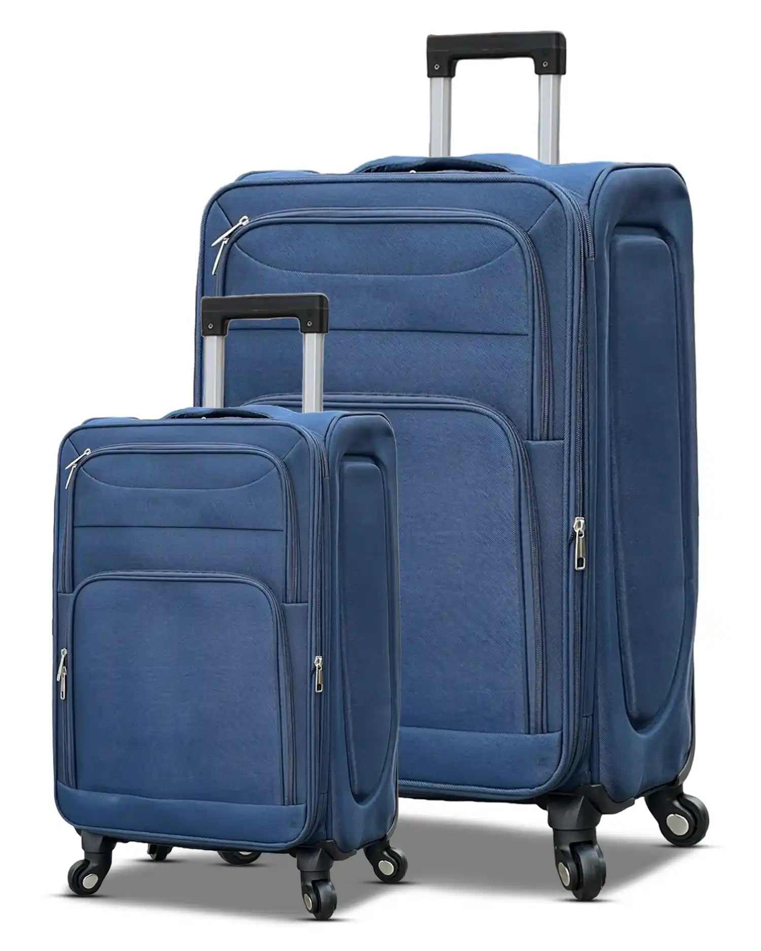 2 Piece Set LP 4 Wheel Soft Material Luggage | Carry-On & Checked Suitcase Combo