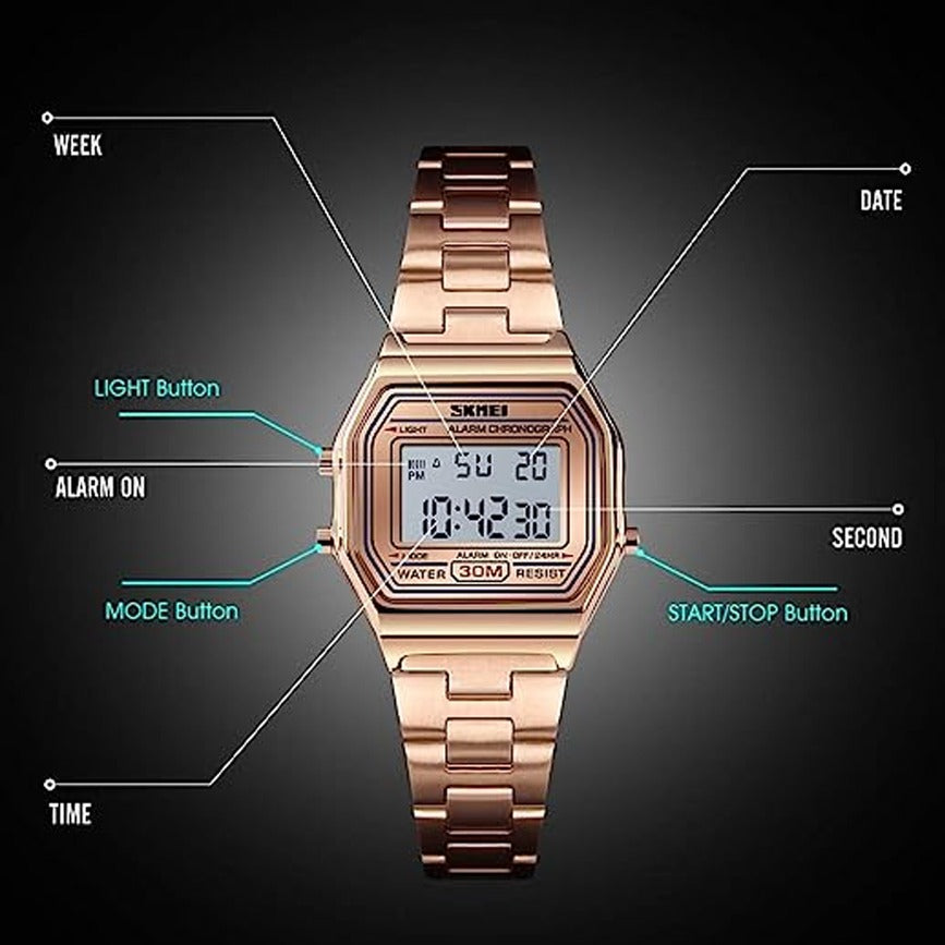 SKMEI Electronic Digital Watch 1415 For Women | Multifunctional Chronographic Watch | WSK0005 Zaappy.com