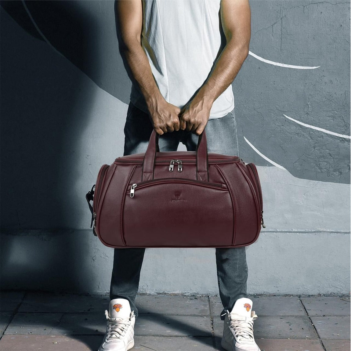 Stylish Leather ST Men Business Duffle Bag | Multifunctional Carry on Travel Bag Zaappy.com