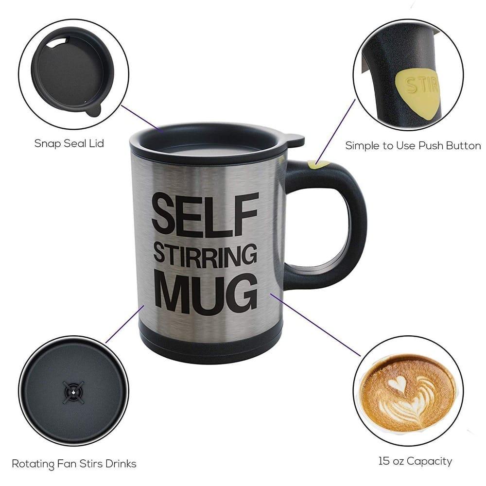 FLASH SALE ⚡ Self Stirring Electric Stainless Steel Coffee Mug | Automatic Self Mixing Cup Zaappy