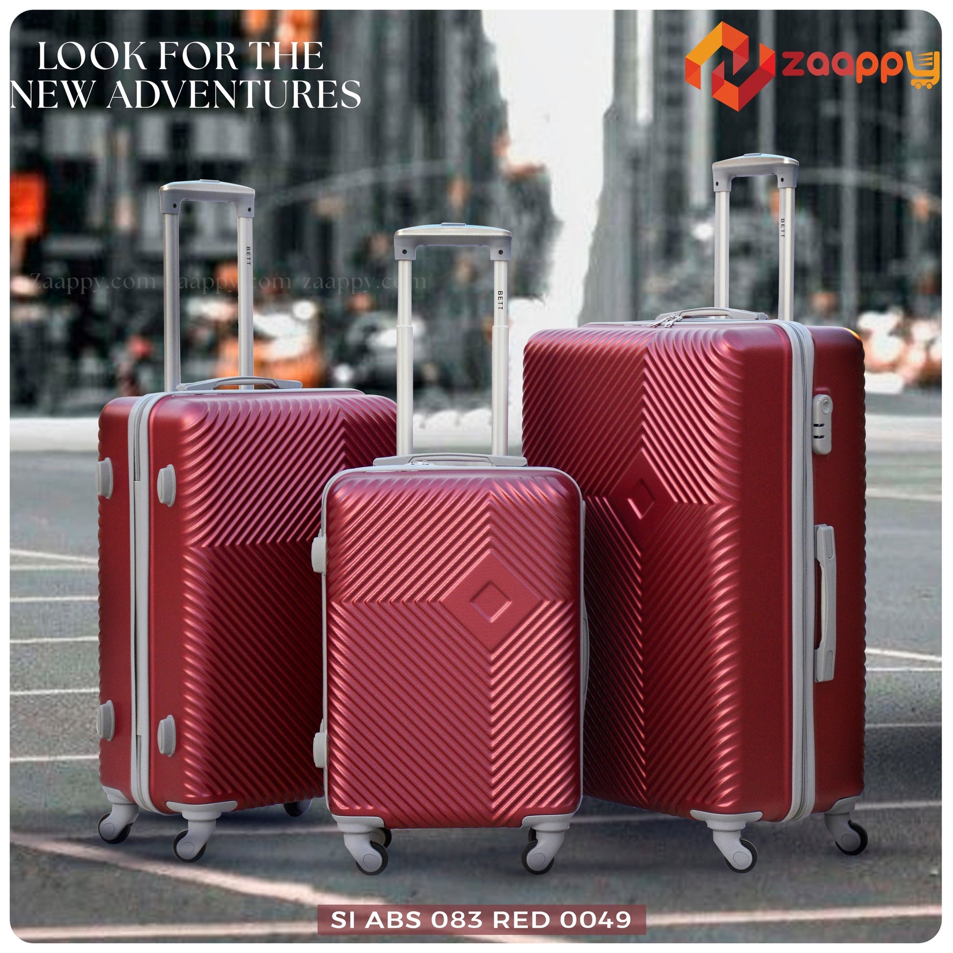 3 Pcs Full Set SI ABS Lightweight Hard Case Luggage 20" 24" 28 Inch zaappy uae