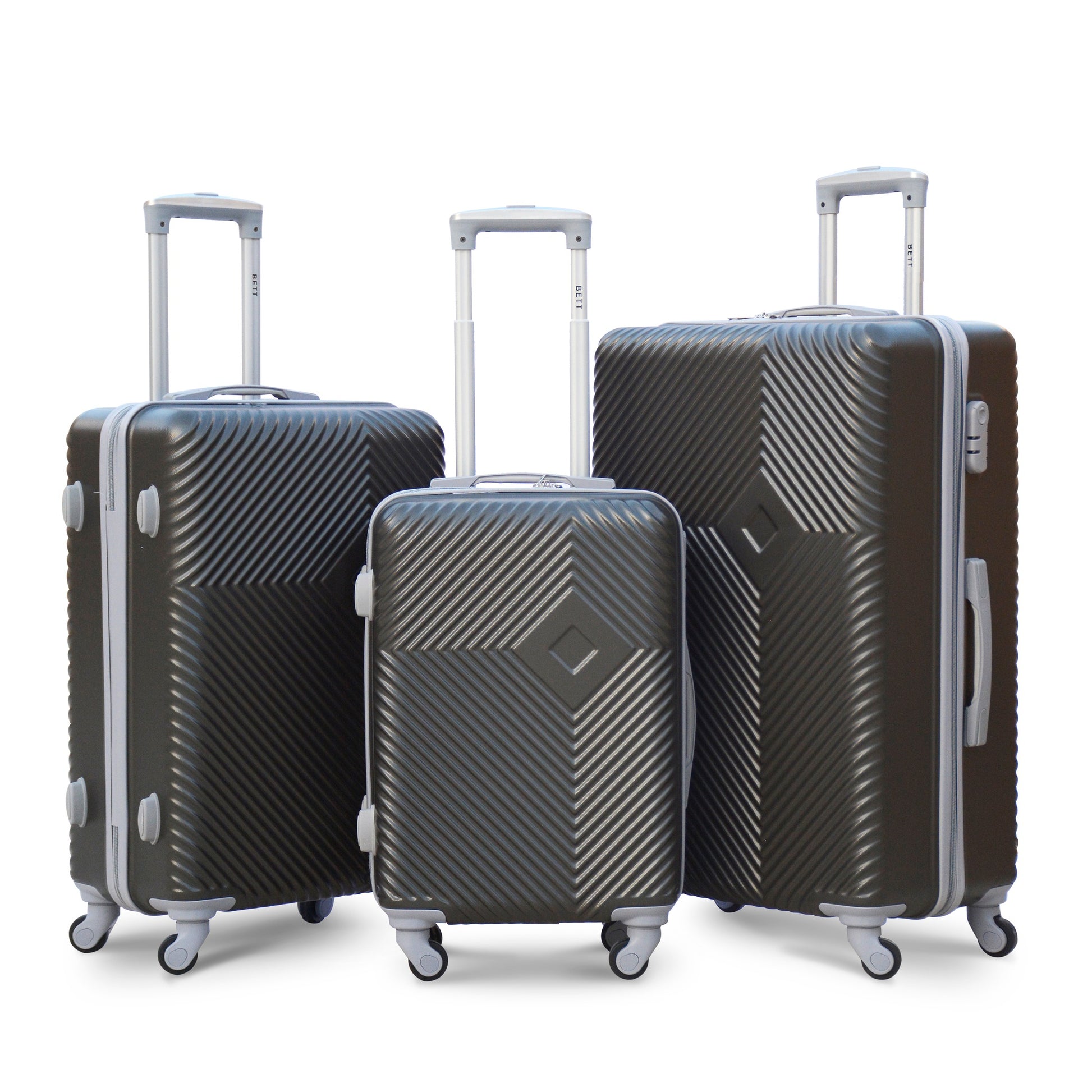3 Pcs Full Set SI Grey Colour ABS Lightweight Hard Case Spinner wheel Luggage 20" 24" 28 Inch ZAAPPY UAE