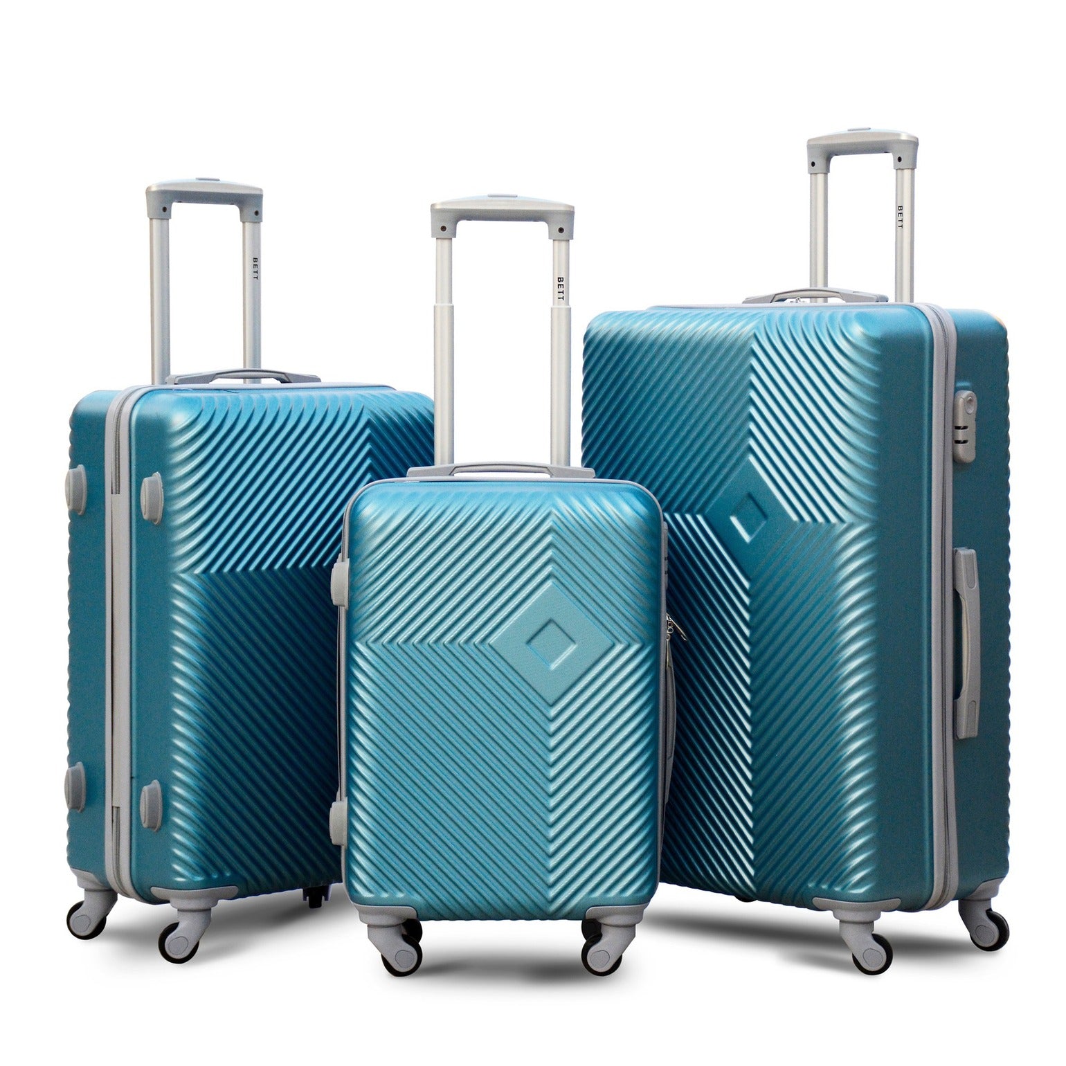 3 Pcs Full Set SI ABS Blue Colour Lightweight Hard Case Luggage 20" 24" 28 Inch | 2 Year Warranty