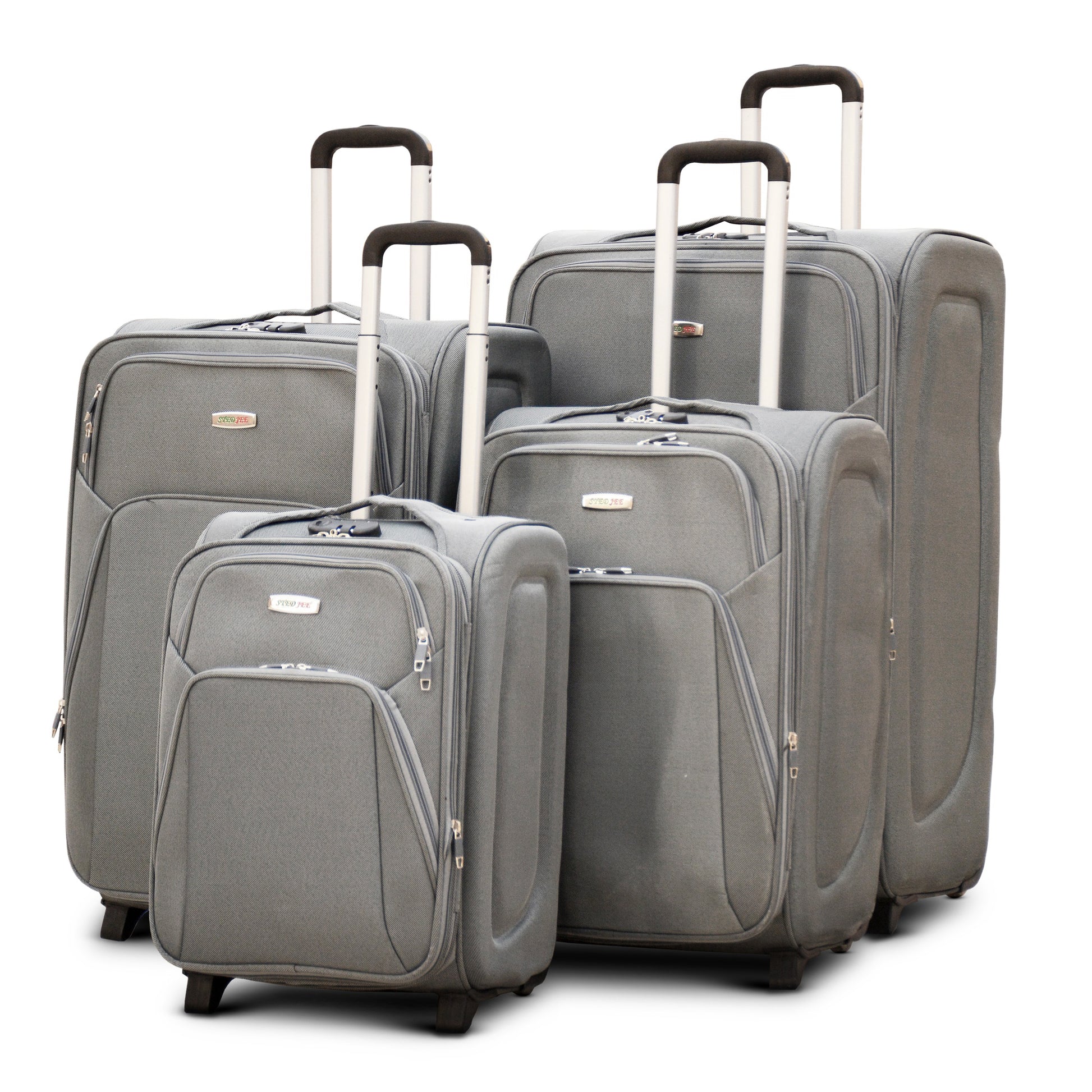 4 Pcs Set 20” 24” 28" 32 Inches Jian Grey 2 Wheels Soft Material Luggage | Soft Shell Lightweight  zaappy uae