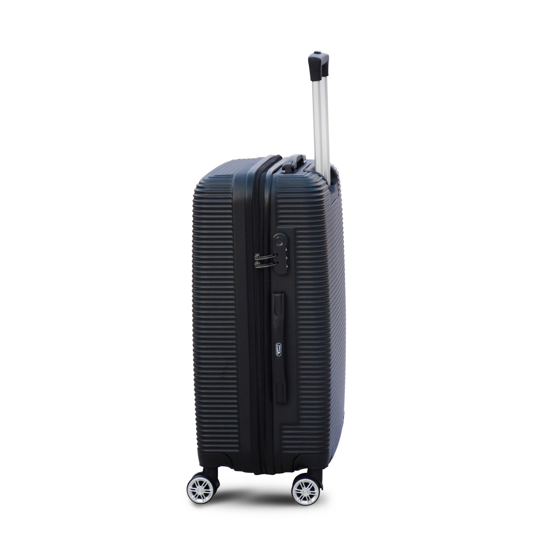 28" Black Colour JIAN ABS Line Luggage Lightweight Hard Case Trolley Bag With Spinner Wheel Zaappy.com