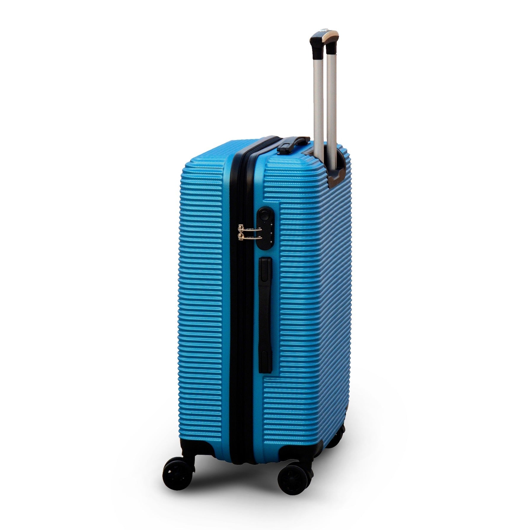 24" Light Blue Colour JIAN ABS Line Luggage Lightweight Hard Case Trolley Bag With Spinner Wheel