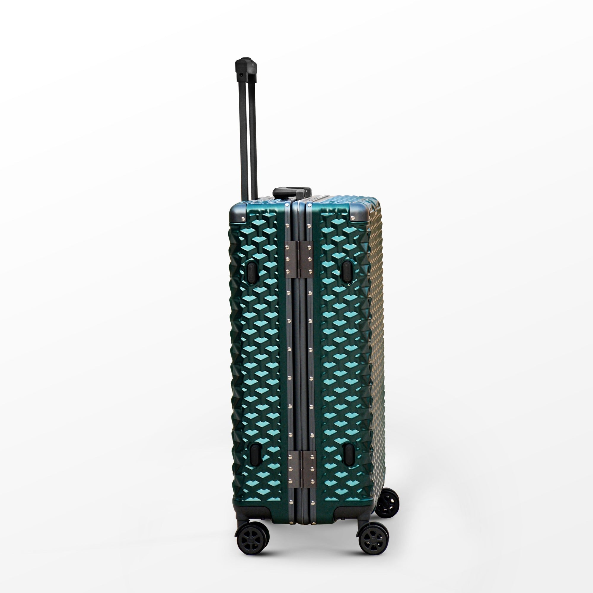 3 Piece Set 20" 24" 28 Inches Green Aluminium Framed 3D Diamond Hard Shell Without Zipper TSA Luggage