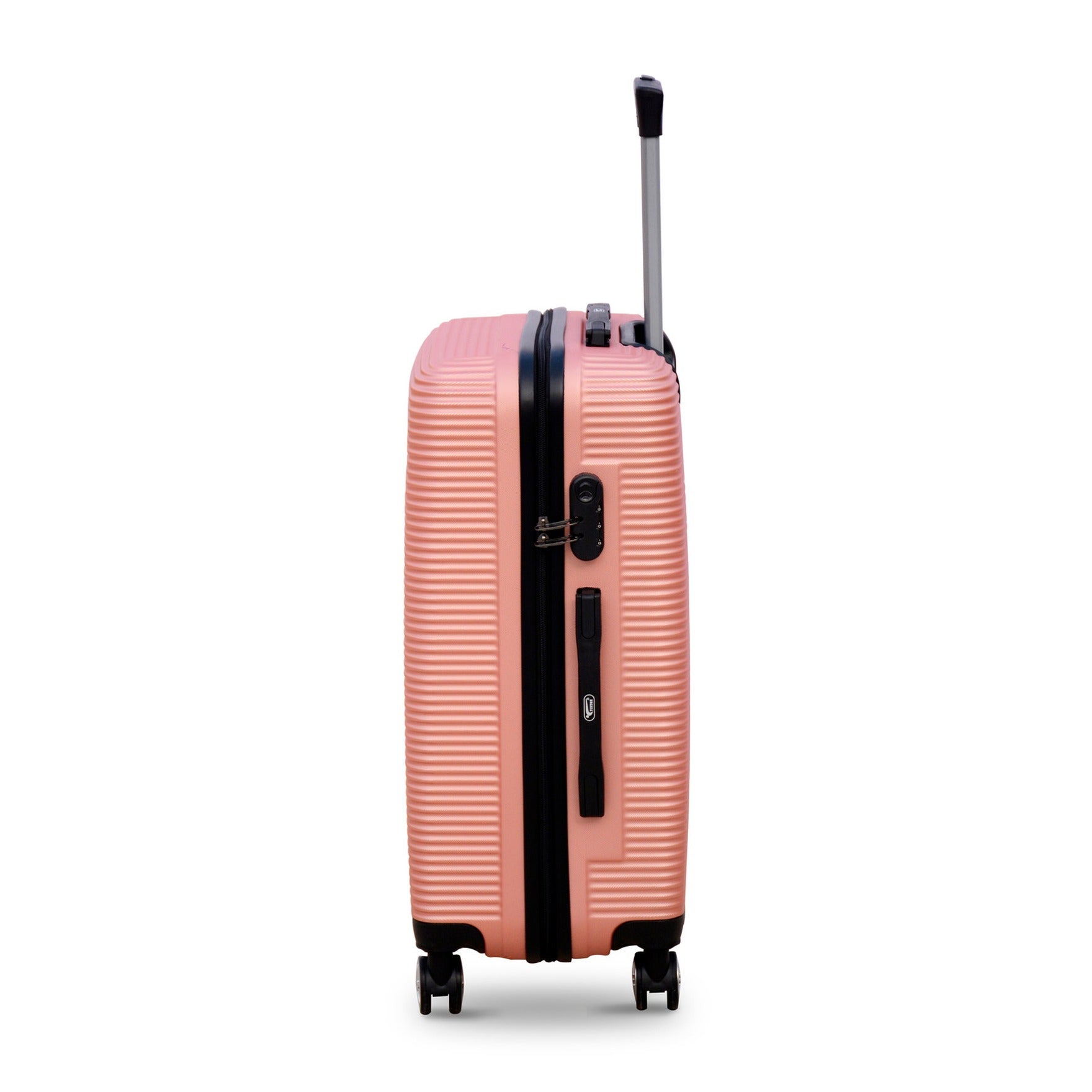 20" Dark Pink Colour JIAN ABS Line Luggage Lightweight Hard Case Carry On Trolley Bag With Spinner Wheel Zaappy.com