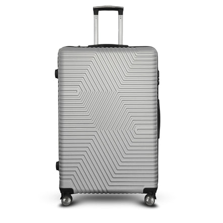 32 Inch Extra Large Luggage Zig Zag ABS Lightweight Suitcase Bag with Double Spinner Wheels