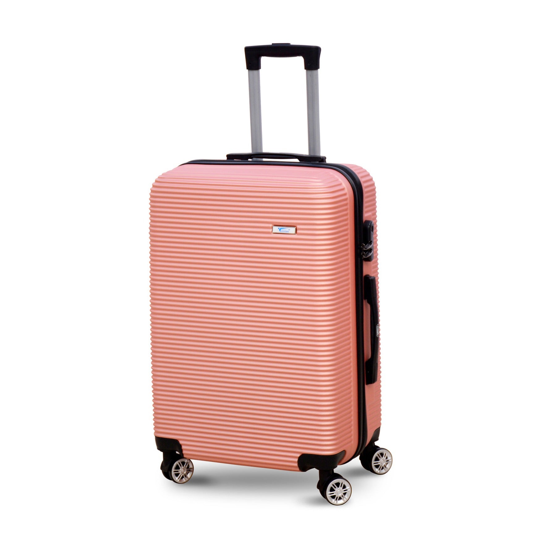 20" Dark Pink Colour JIAN ABS Line Luggage Lightweight Hard Case Carry On Trolley Bag With Spinner Wheel Zaappy.com