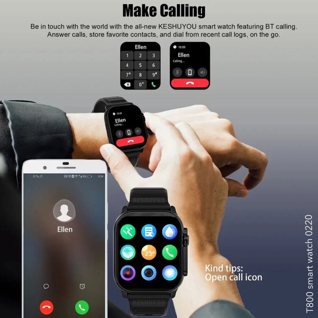 Texas Instruments Smart Wach Shop T800 Smart Watch with Wireless Charger – Zaappy.com