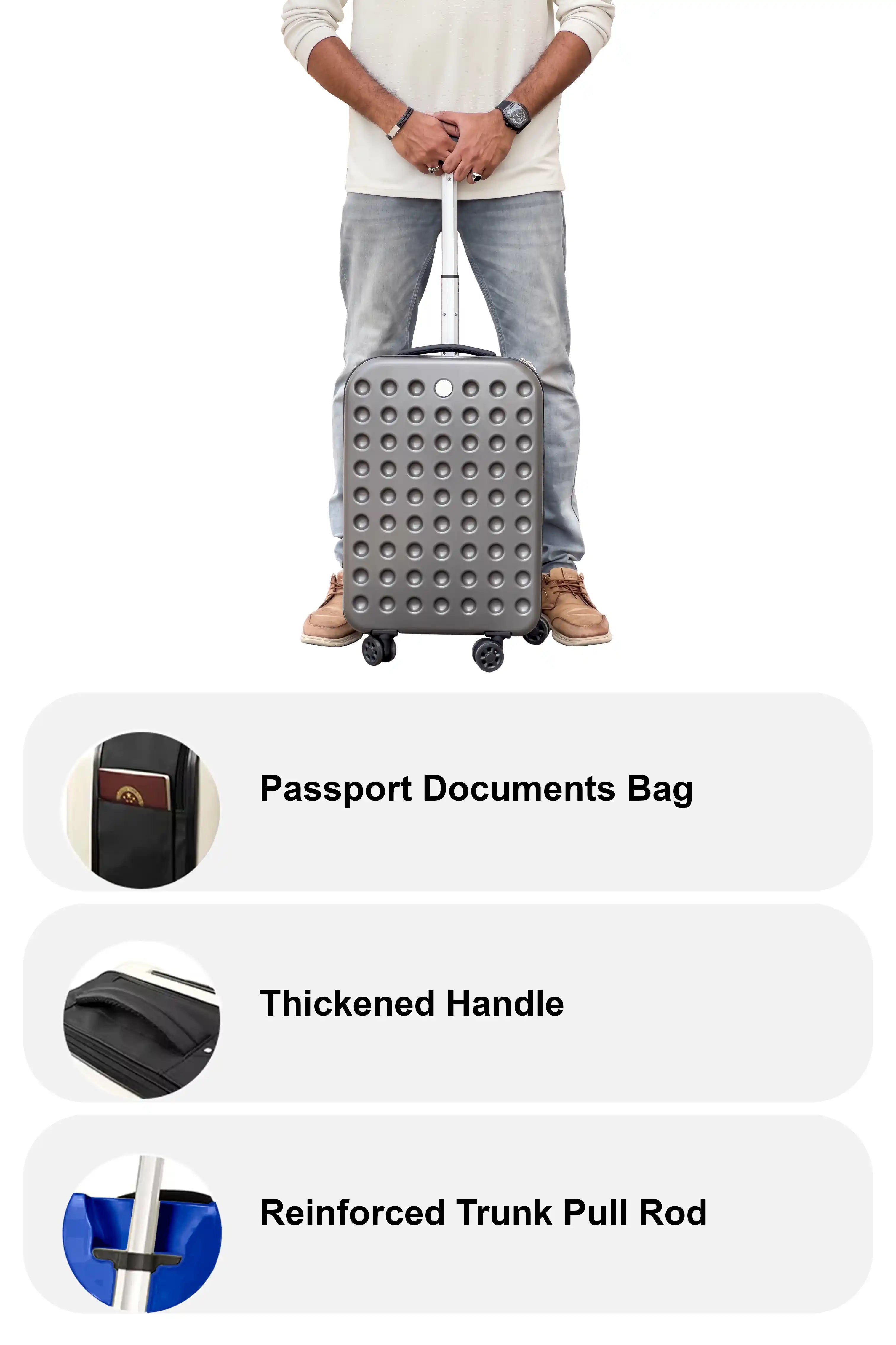 20 Inch Space Saving ABS Foldable Lightweight Carry On Luggage With Silent Spinner Wheels