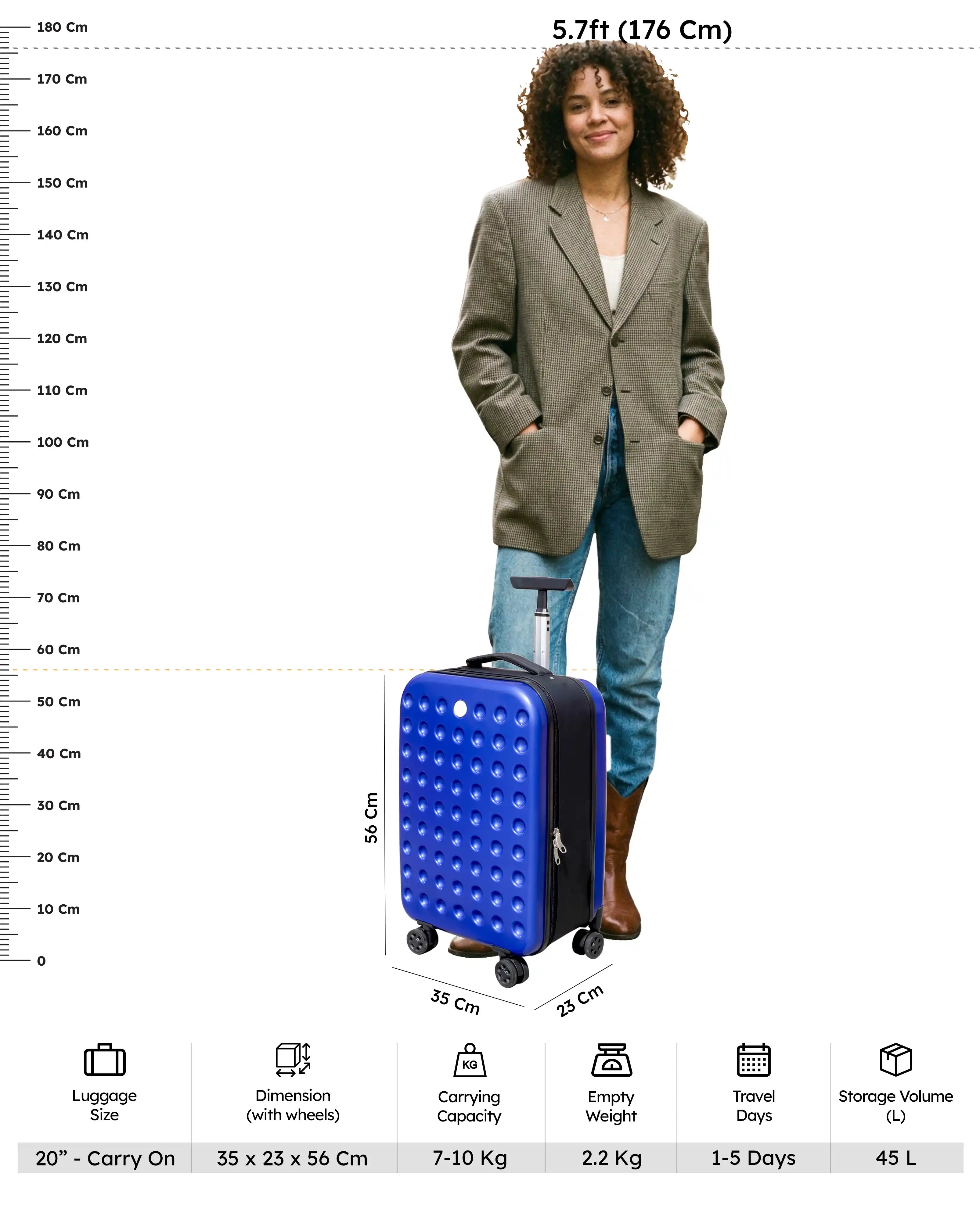 20 Inch Space Saving ABS Foldable Lightweight Carry On Luggage With Silent Spinner Wheels