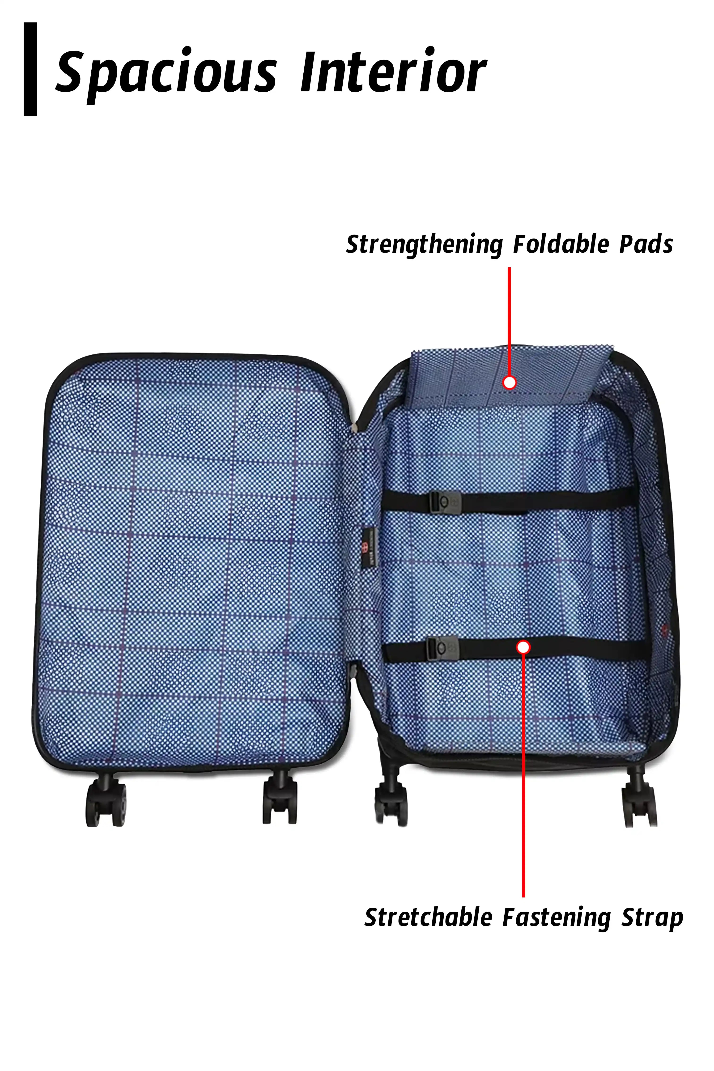 20 Inch Space Saving ABS Foldable Lightweight Carry On Luggage With Silent Spinner Wheels