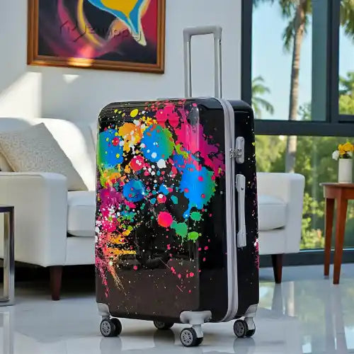 Printed Splash Paint 4 Pcs Set 7, 20, 24 and 28 Inches Travel Luggage Bag | Splash Paint Printed Suitcase