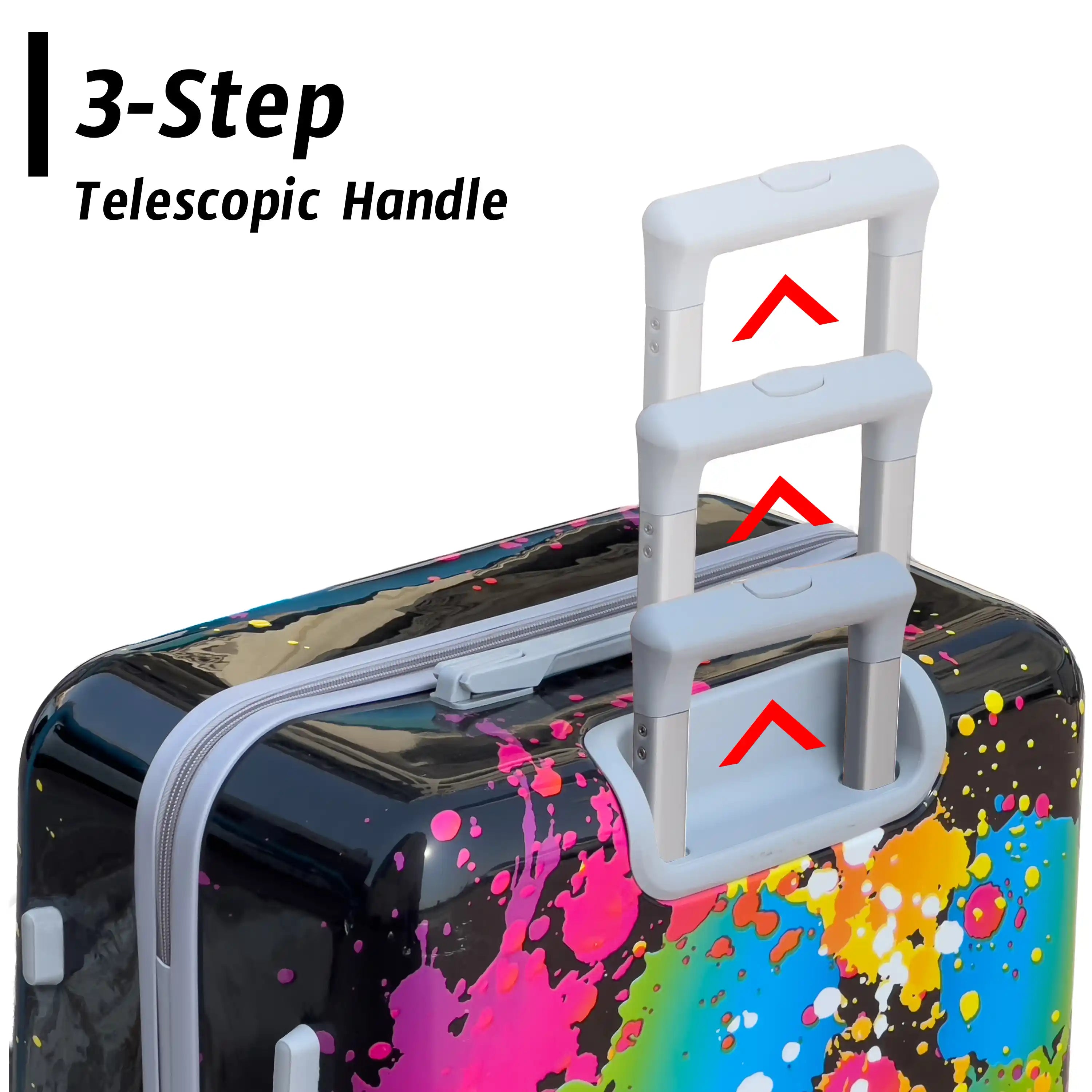 Printed Splash Paint 4 Pcs Set 7, 20, 24 and 28 Inches Travel Luggage Bag | Splash Paint Printed Suitcase