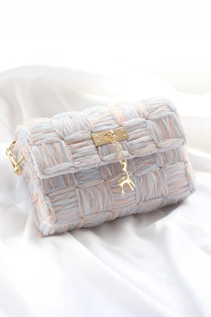 Stylish Chain Strap Ribbon Sling Cross Body Bag For Women
