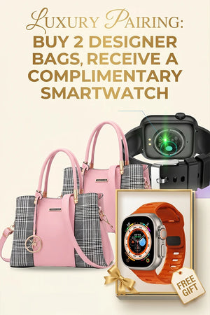 Stylish Tote Bag for Women | S Check C Plane Shoulder Bag with Free Smartwatch | Black